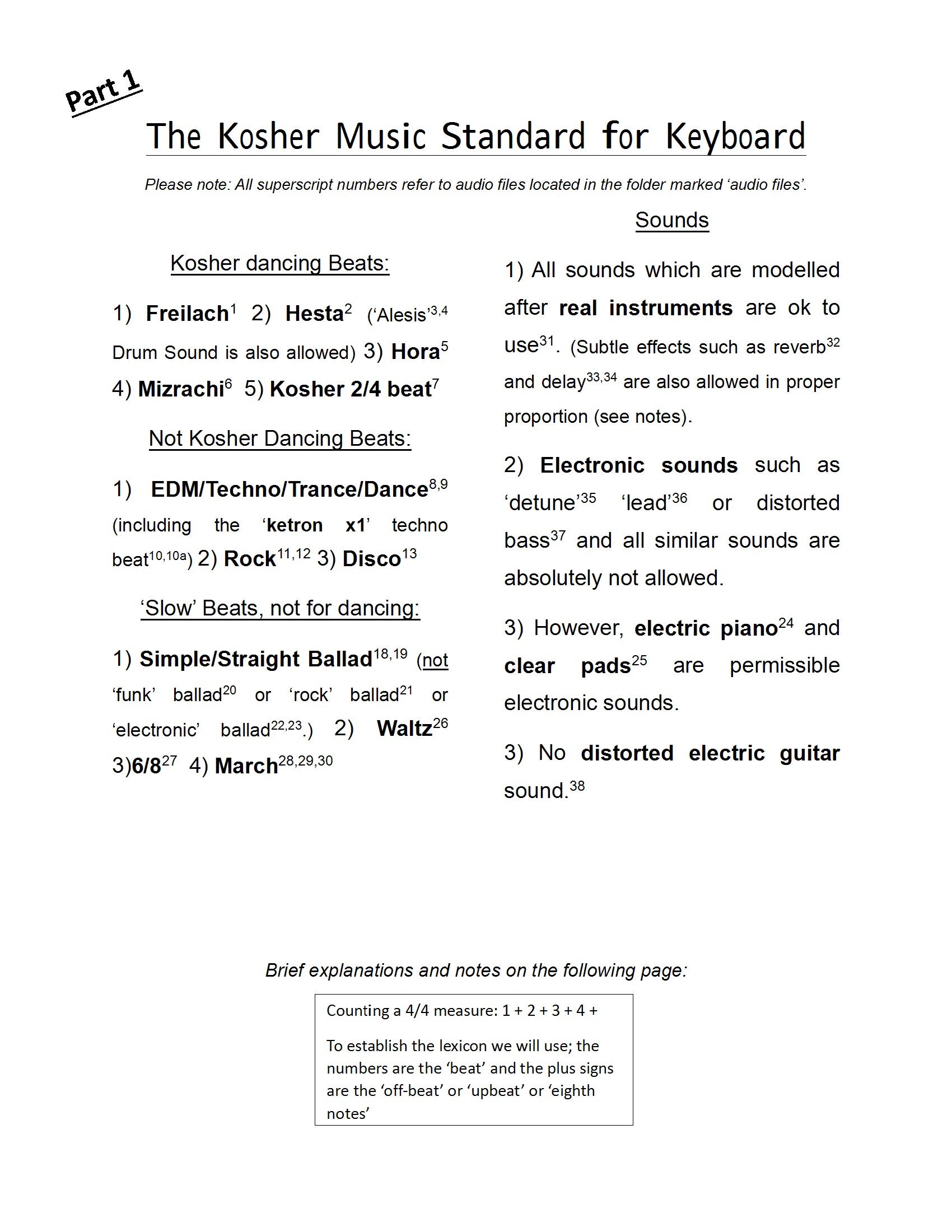 בתוף ומחול - Besof U'machol Guidelines with Audio Examples